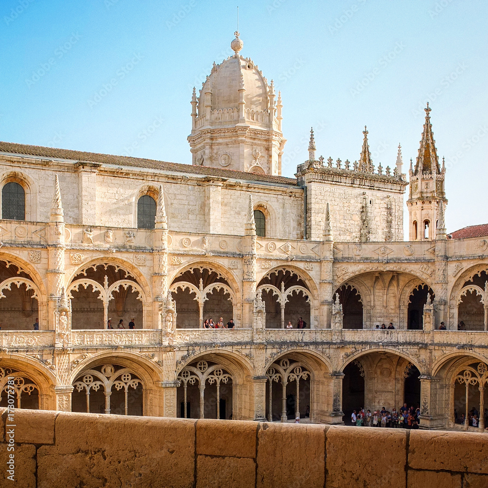 Cloisters of the Jeronimos Monastery in Lisbon, Portugal