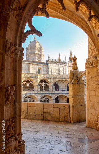 Cloisters of the Jeronimos Monastery in Lisbon, Portugal