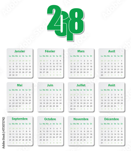 Calendrier 2018 vert