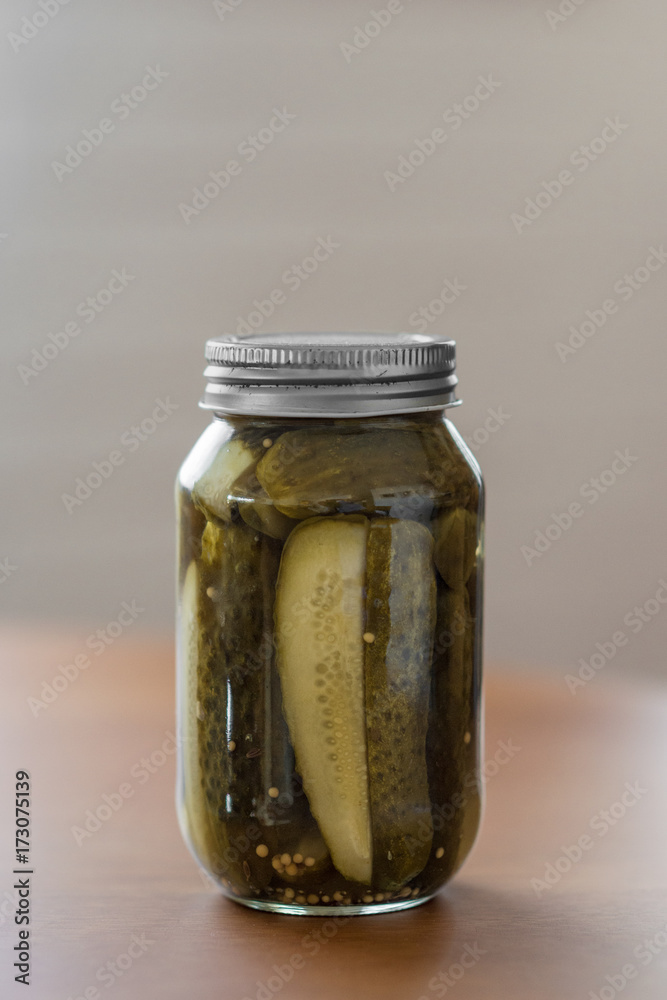 Mason Jar with pickle cucumber Mason Jar with pickle cucumber