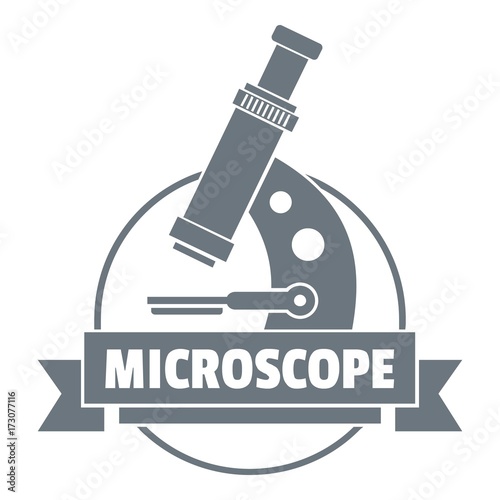 Microscope logo, simple gray style