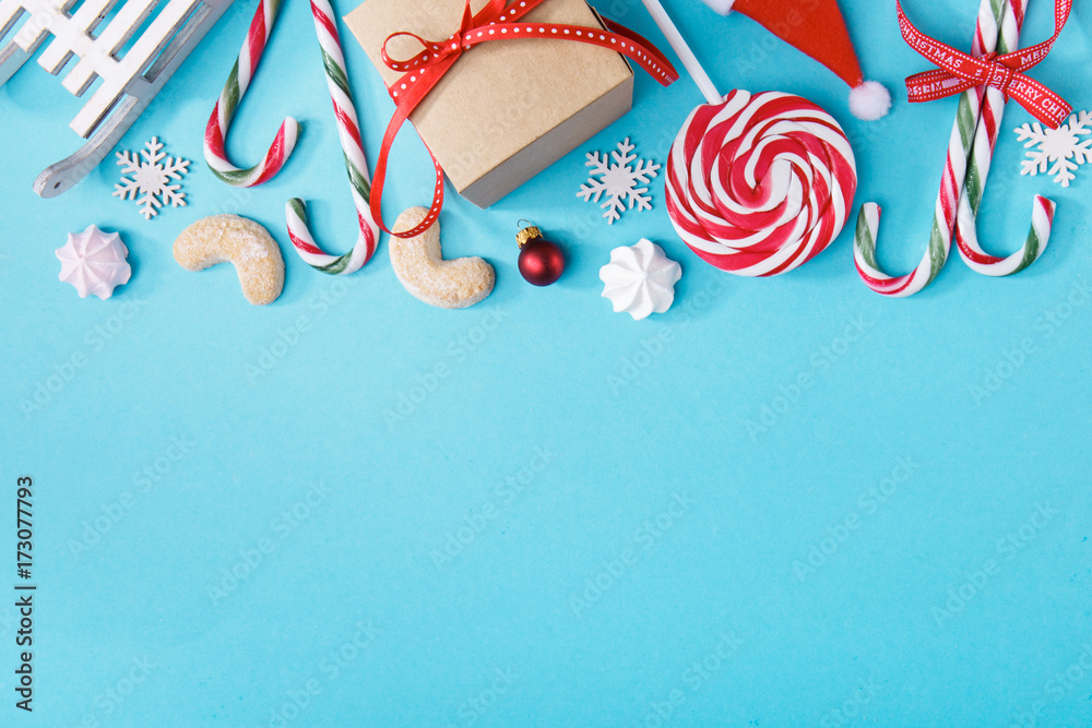 Christmas candies in composition