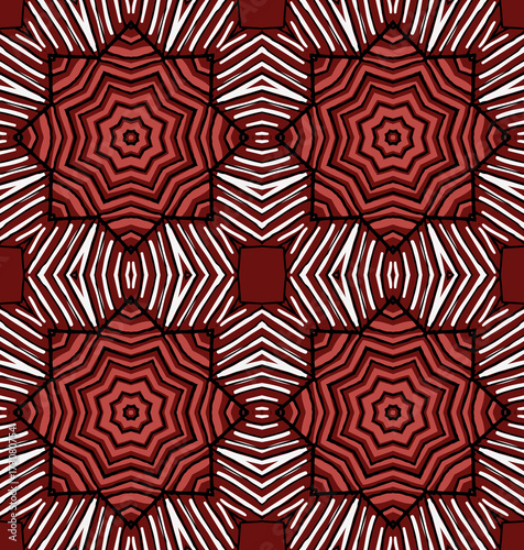 Seamless striped vector pattern. Vintage colored decorative repainting background with tribal and ethnic motifs. Abstract geometric roughly hatched shapes colored with hand drawn brush stokes.