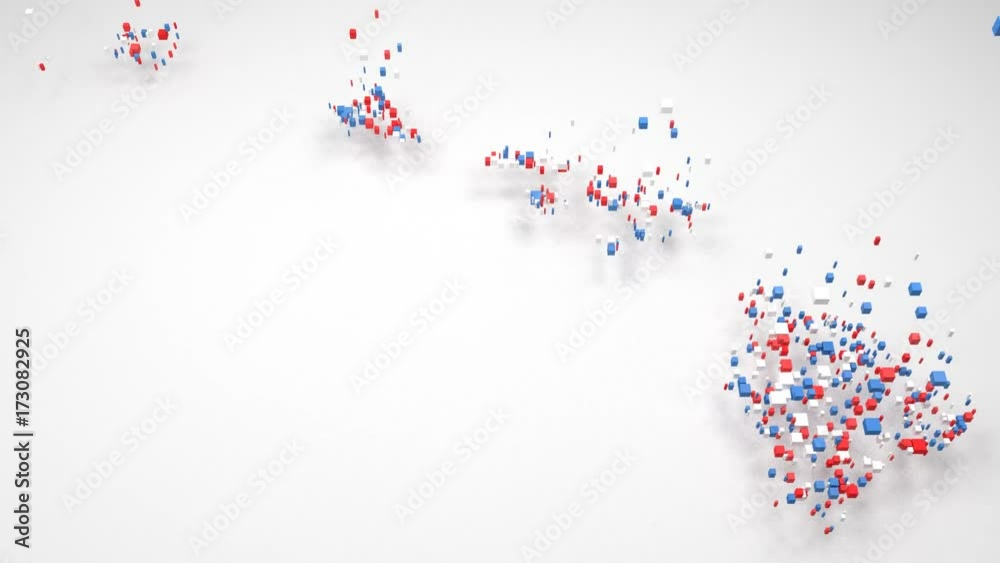 Map of Hawaii - USA | 3D Fall down of little bricks - Flag colors Map of Hawaii - USA | 3D Fall down of little bricks - Flag colors
