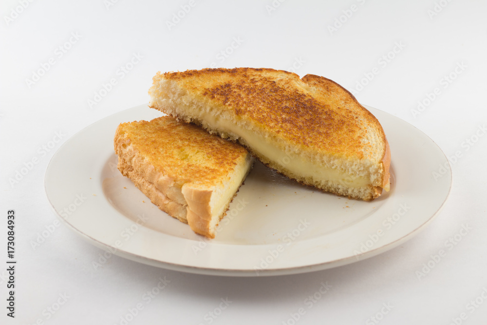 Hot cheese with toasted bread.