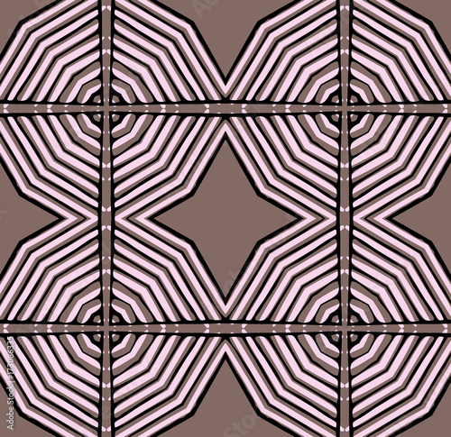 Seamless striped vector pattern. Vintage colored decorative repainting background with tribal and ethnic motifs. Abstract geometric roughly hatched shapes colored with hand drawn brush stokes.