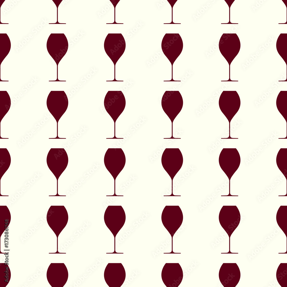 Wineglasses vector illustration on a seamless pattern background Wineglasses vector illustration on a seamless pattern background