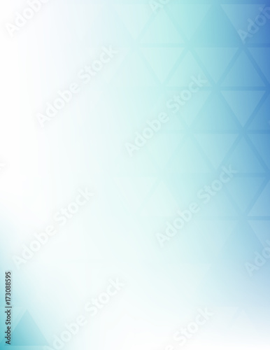 Abstract blue and turquoise pattern with transparent triangles. Subtle vector graphic background