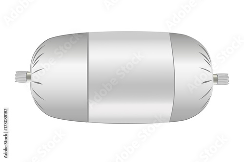 Sausage on white background. Vector illustration. Ready for your design. Mock-up