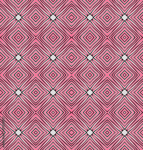 Seamless striped vector pattern. Vintage colored decorative repainting background with tribal and ethnic motifs. Abstract geometric roughly hatched shapes colored with hand drawn brush stokes.