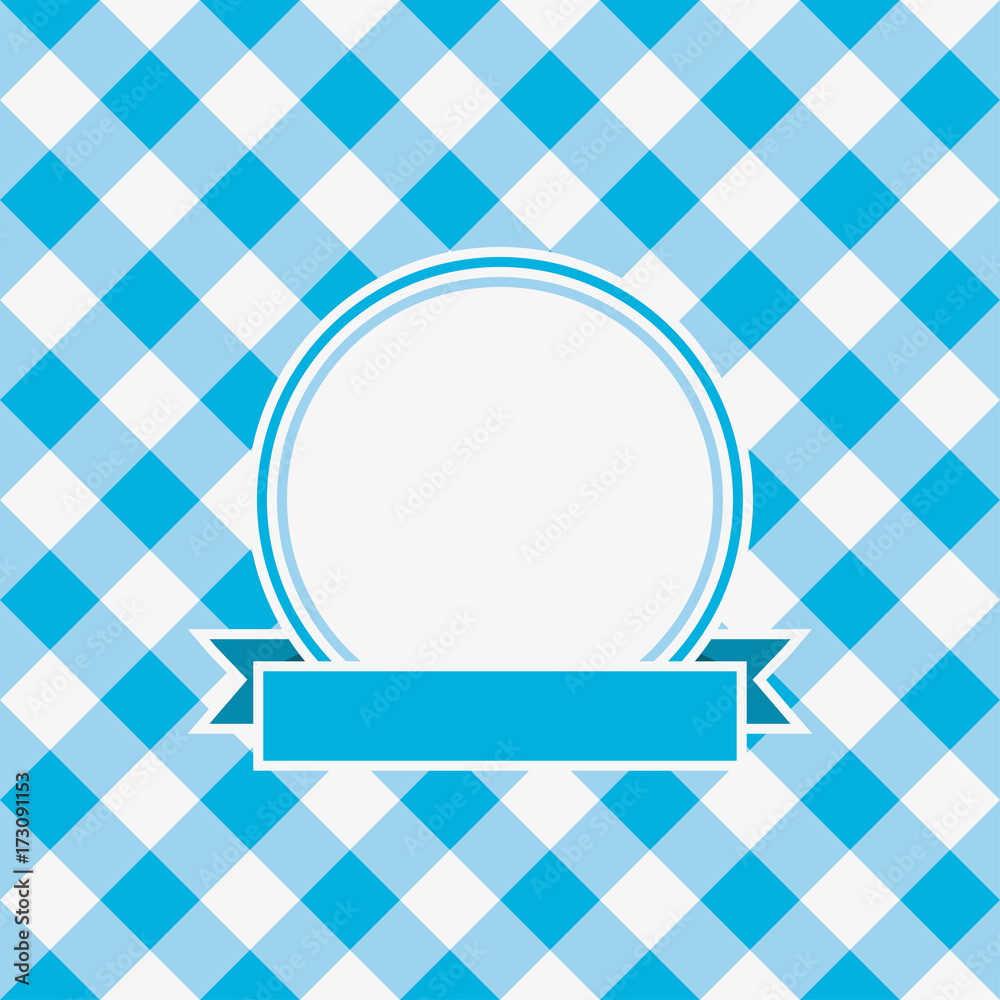 Gingham invitation card template with frame and ribbon. Vector illustration. Gingham invitation card template with frame and ribbon. Vector illustration.