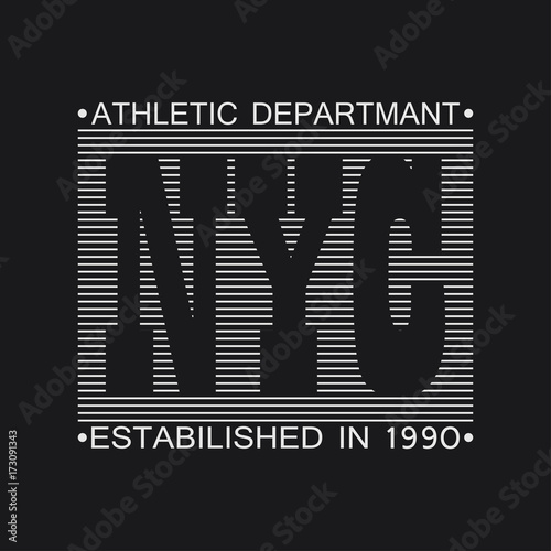 New York city typography graphics. Print for t-shirt, design of clothes. Vector illustration.