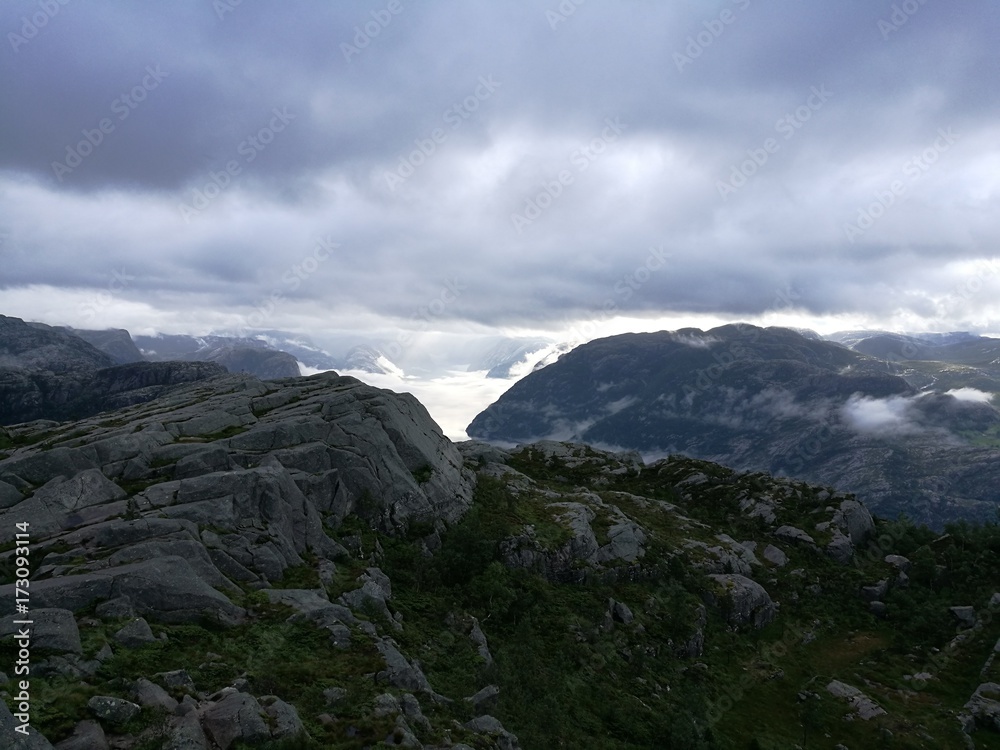 On the way to Preikestolen