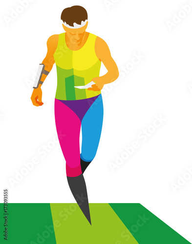 Experienced male athlete runs the distance of the orienteering competitions