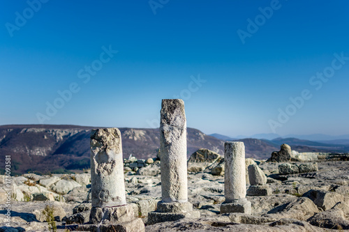 Remaining of the ancient Thracian city of Perperikon, Kardzhali Region, Bulgaria photo