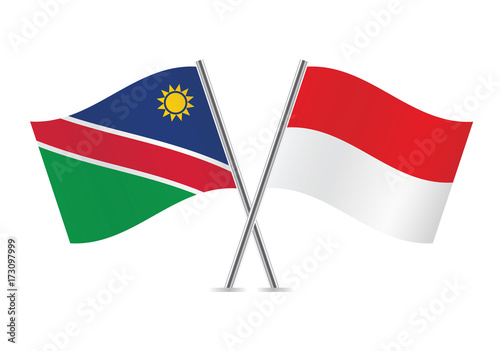 Free Download Namibia and Indonesia flags.Vector illustration. - GFXLoad