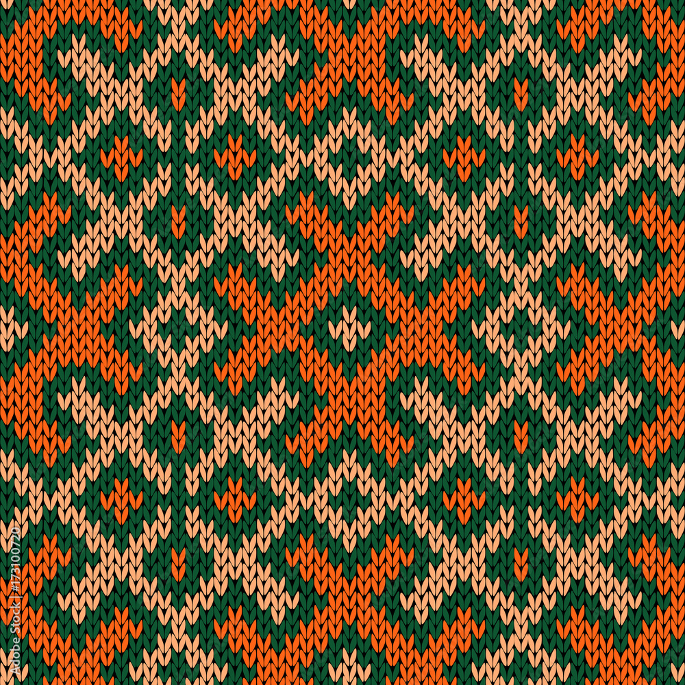 Seamless knitted ornate pattern
