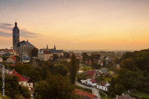 Church of st James and the old town of Kutna Hora. 