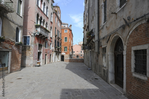 Street view in ancient Venice, Italy