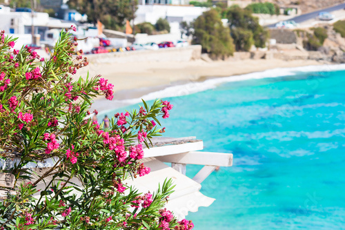 Beautiful landscape with sea view on Mykonos island, Greece