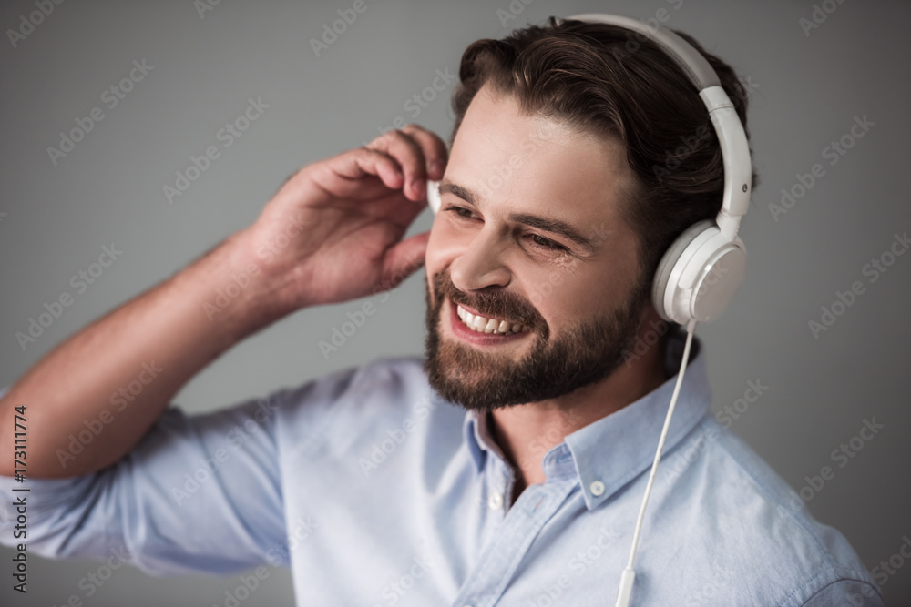 Handsome businessman with gadget Handsome businessman with gadget