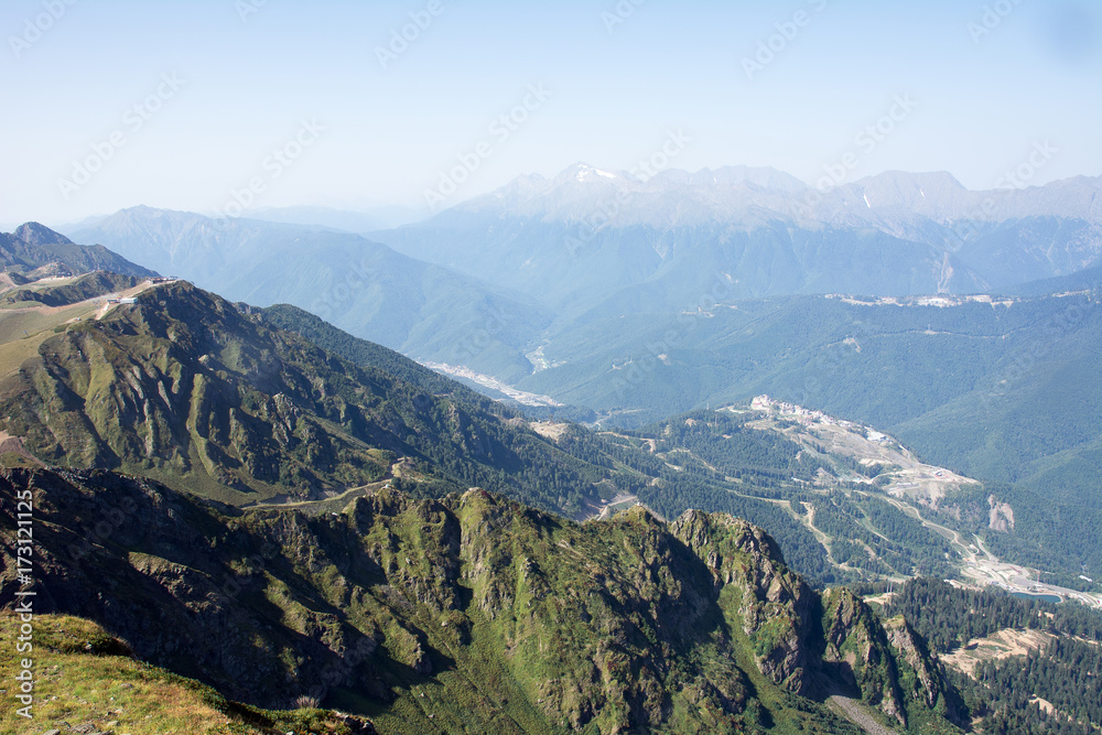 Autumn landscape of Caucasian Mountains