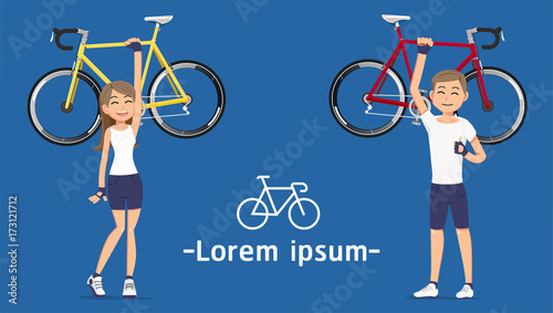 Winning yourself from cycling long distances. Exercise to make life colorful. Happy from relaxation.