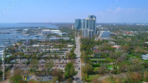 Establishing shot Coconut Grove Dinner Key Marina Miami Florida photo