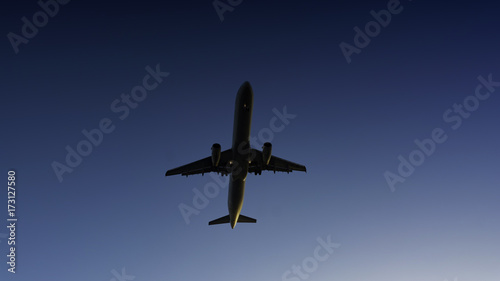 passenger airplane taking off composition photography