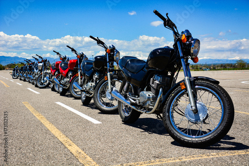 Fototapeta Naklejka Na Ścianę i Meble -  Motorcycles In A Row