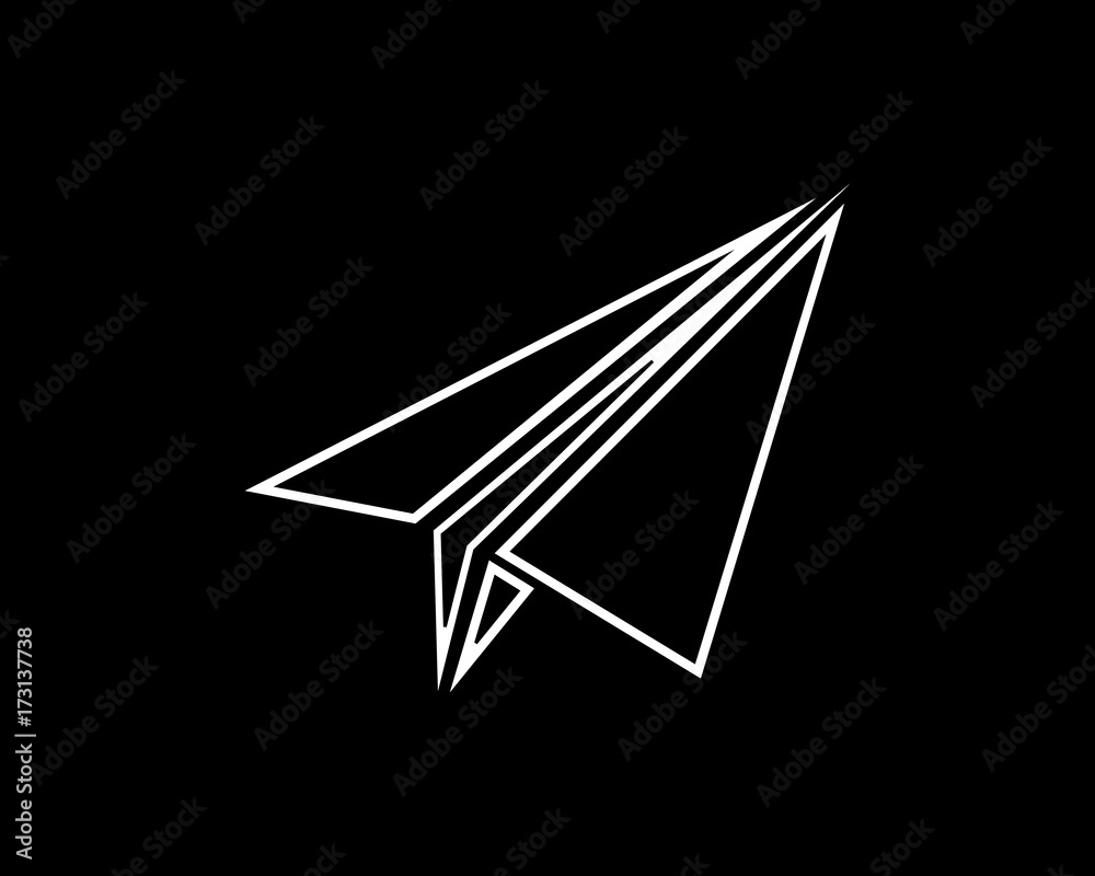 paper plane thin line icon