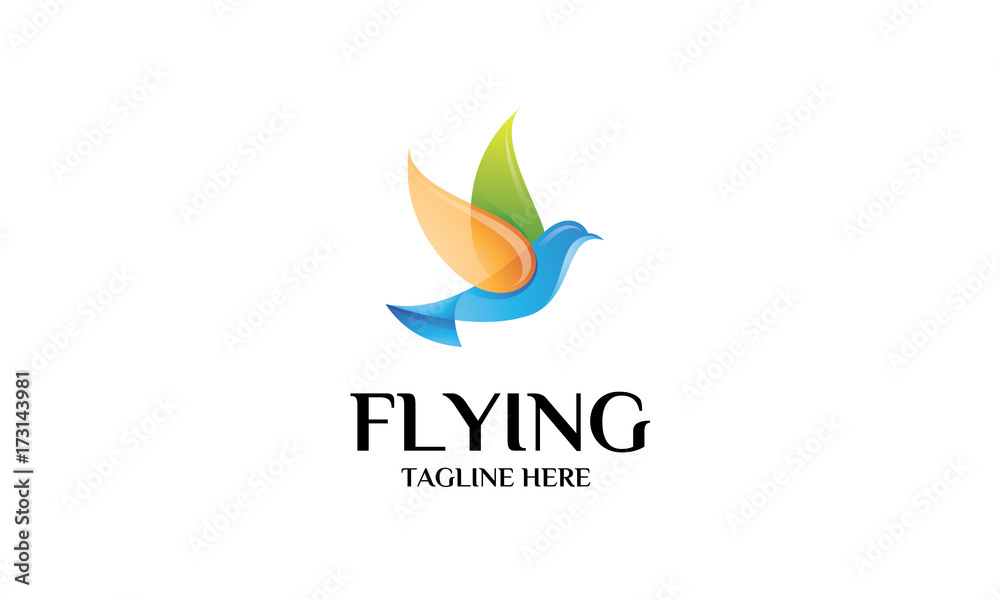 Obraz premium Flying Logo - Colorful Bird Logo Template