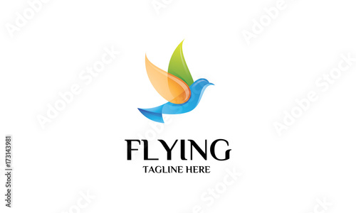 Flying Logo - Colorful Bird Logo Template Free Download Flying Logo - Colorful Bird Logo Template - GFXLoad