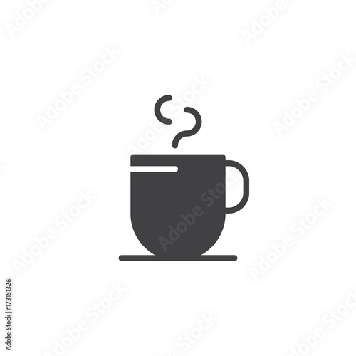 Cup of Hot drink icon vector  filled flat sign  solid pictogram isolated on white. Symbol  logo illustration.