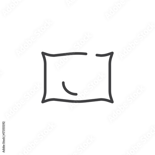 Pillow line icon, outline vector sign, linear style pictogram isolated on white. Symbol, logo illustration. Editable stroke