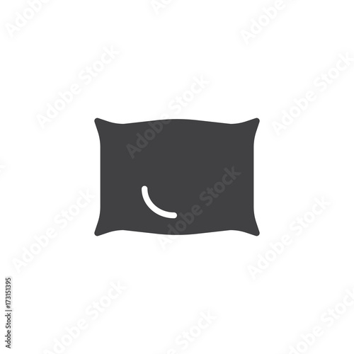 Pillow icon vector, filled flat sign, solid pictogram isolated on white. Symbol, logo illustration.