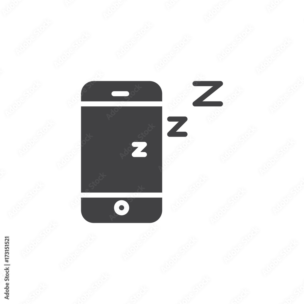 Smartphone on sleep mode icon vector, filled flat sign, solid pictogram isolated on white. Symbol, logo illustration. Smartphone on sleep mode icon vector, filled flat sign, solid pictogram isolated on white. Symbol, logo illustration.