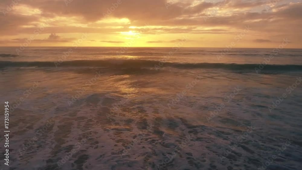 Aerial panoramic view of sunset over atlantic ocean Aerial panoramic view of sunset over atlantic ocean