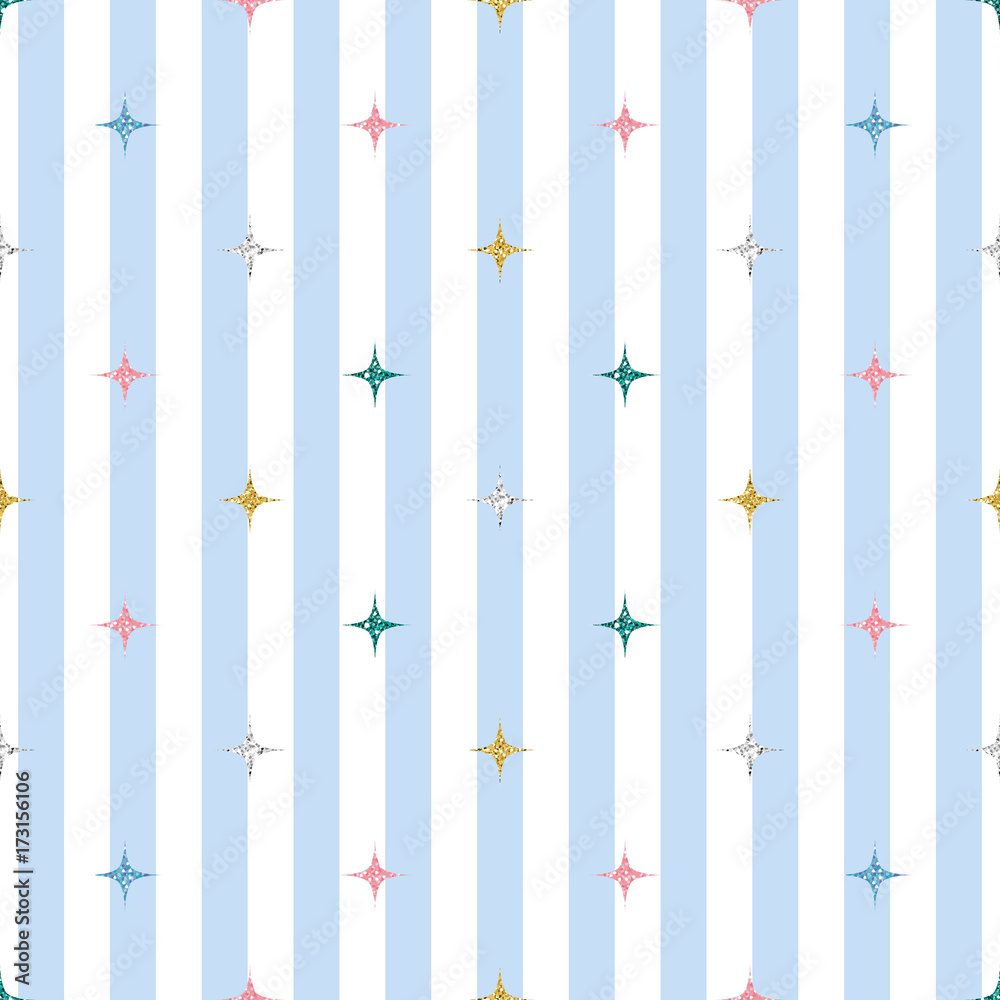 seamless colorful glitter pattern on stripe background