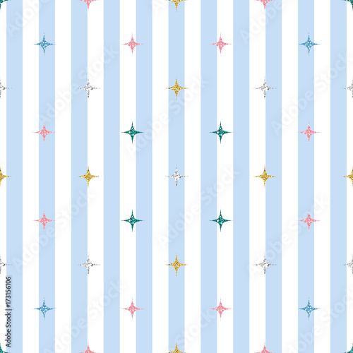 seamless colorful glitter pattern on stripe background
