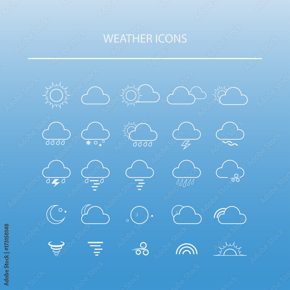 Obraz premium Set of weather icons