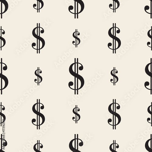 seamless monochrome dollar pattern background