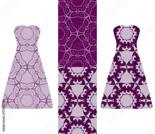 fashion design. template dress with geometric pattern. vector illustration