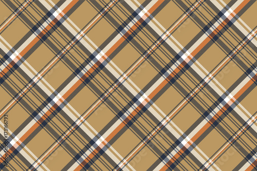Beige check plaid tartan pixel seamless pattern