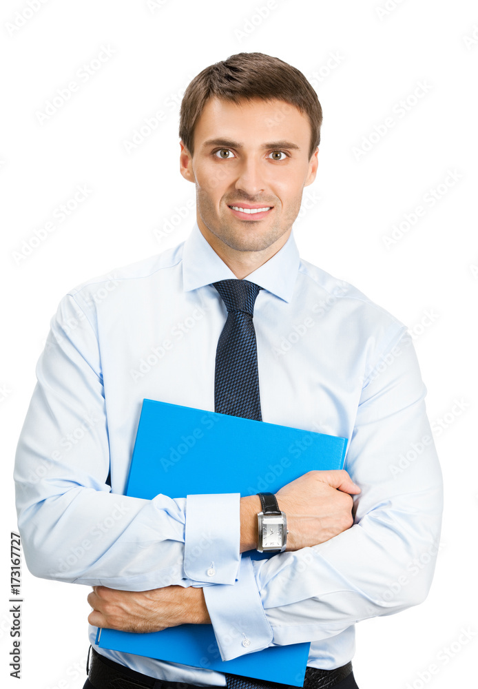 Business man with folder, on white Business man with folder, on white