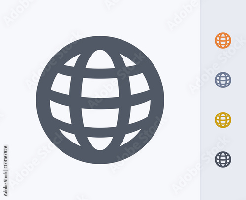 Grid Globe - Carbon Icons. A professional, pixel-perfect icon designed on a 32 x 32 pixel grid and redesigned on a 16 x 16 pixel grid for very small sizes.