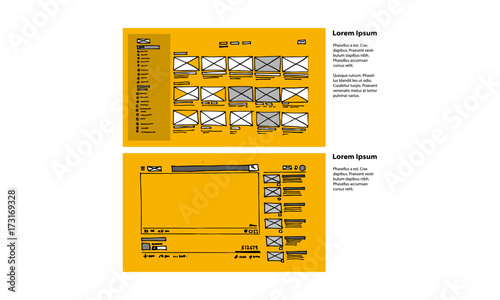 Website UI UX Design Hand Drawn Wire Frames