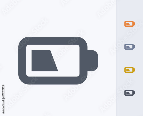 Halved Battery Energy - Carbon Icons. A professional, pixel-perfect icon designed on a 32 x 32 pixel grid and redesigned on a 16 x 16 pixel grid for very small sizes.