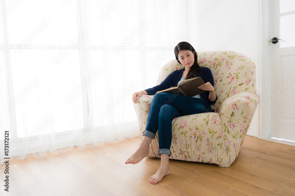 lovely calm woman sitting on couch sofa relaxing lovely calm woman sitting on couch sofa relaxing
