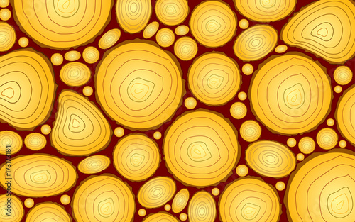 Wood log pile background, abstract background, wood pattern, wood texture, vector illustration